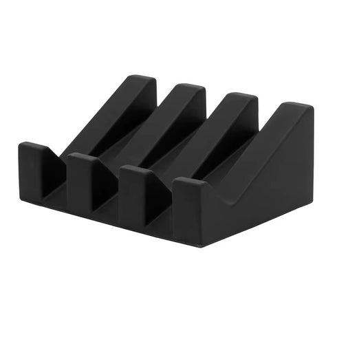 Silicone Soap Dish Angled Self-Draining Black