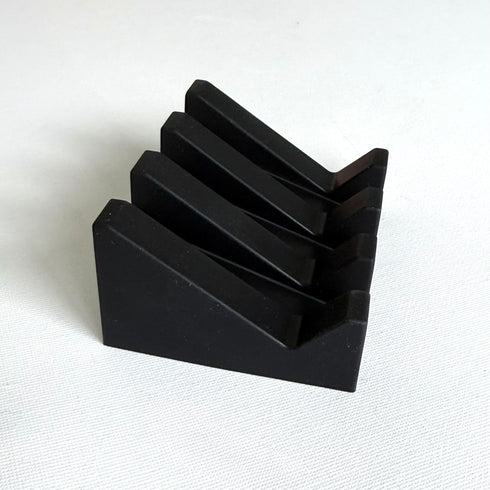 Silicone Soap Dish Angled Self-Draining Black