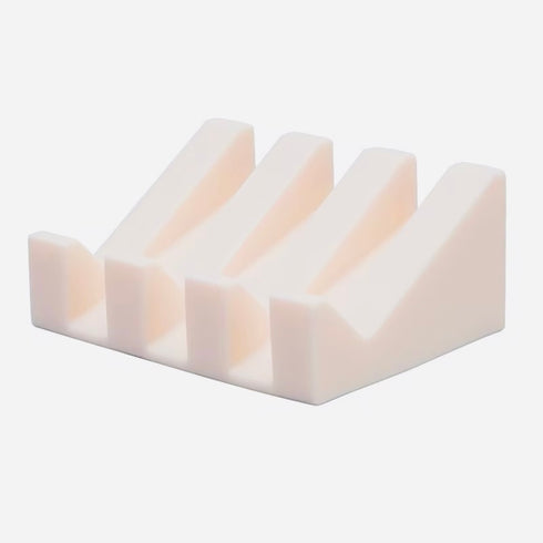 Silicone Soap Dish Angled Self-Draining Cream