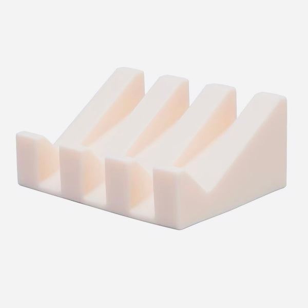 Silicone Soap Dish Angled Self-Draining Cream