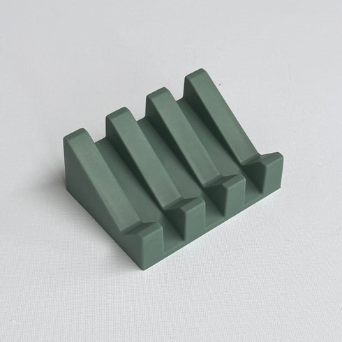 Silicone Soap Dish Angled Self-Draining Sage