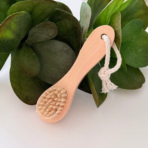Wooden Face Dry Brush – Natural Boar Bristles
