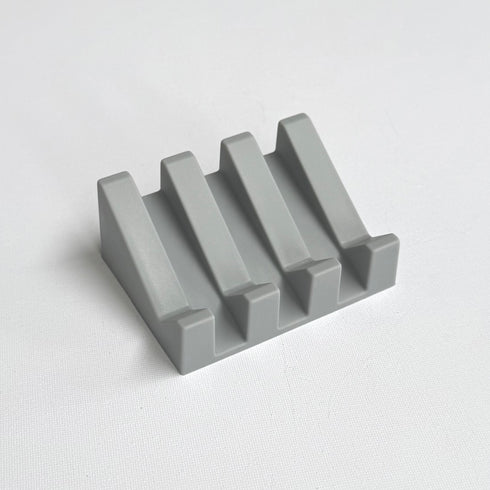 Silicone Soap Dish Angled Self-Draining Light Gray