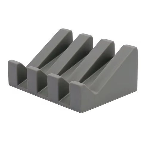 Silicone Soap Dish Angled Self-Draining Dark Gray