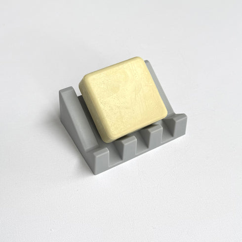 Silicone Soap Dish Angled Self-Draining Light Gray