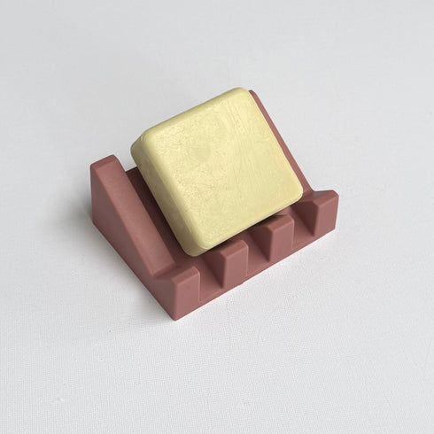 Silicone Soap Dish Angled Self-Draining Dusty Rose