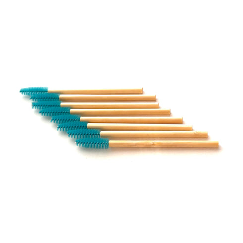 Bamboo Mascara Wands Eco-Friendly Pack of 25 Teal