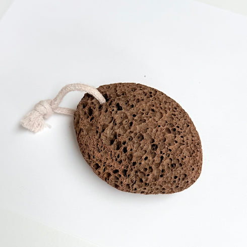 Natural Lava Pumice Stone with Cotton Hanging String Brown