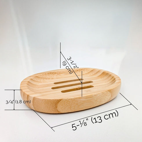 Oval Bamboo Soap Dish with Drainage Slots