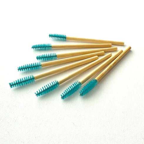 Bamboo Mascara Wands Eco-Friendly Pack of 25 Teal
