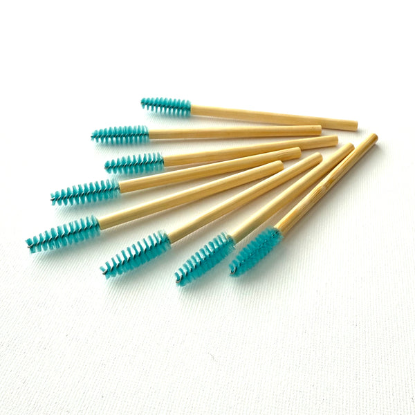 Bamboo Mascara Wands Eco-Friendly Pack of 25 Teal