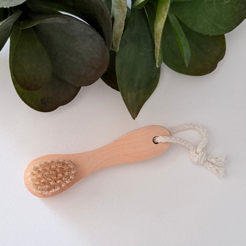 Wooden Face Dry Brush – Natural Boar Bristles