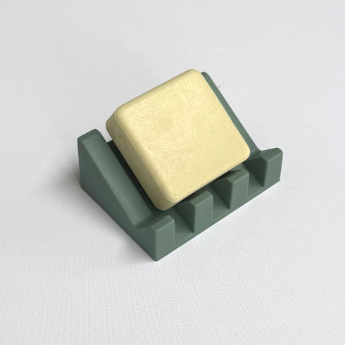 Silicone Soap Dish Angled Self-Draining Sage