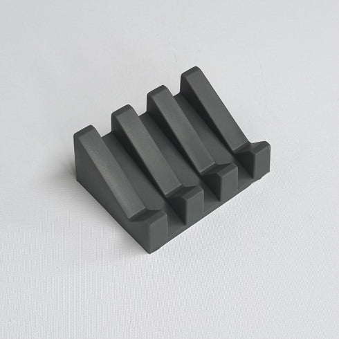 Silicone Soap Dish Angled Self-Draining Dark Gray