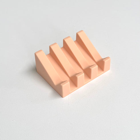 Silicone Soap Dish Angled Self-Draining Pink