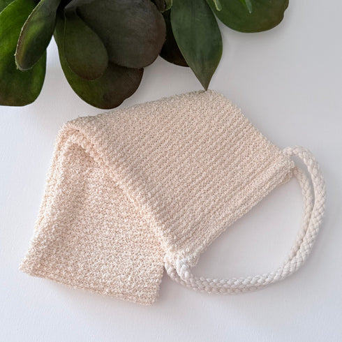 Natural Cotton Back Scrubber Belt with Handles