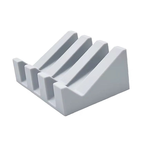 Silicone Soap Dish Angled Self-Draining Light Gray