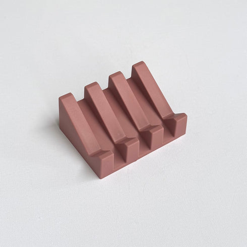 Silicone Soap Dish Angled Self-Draining Dusty Rose