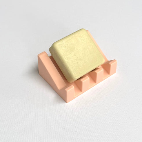 Silicone Soap Dish Angled Self-Draining Pink