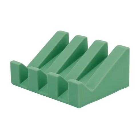 Silicone Soap Dish Angled Self-Draining Sage