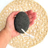 Natural Lava Pumice Stone with Cotton Hanging String Black