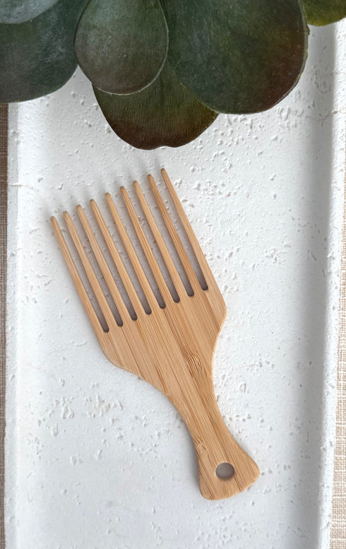 Natural Bamboo Hair Pick | Plastic Free