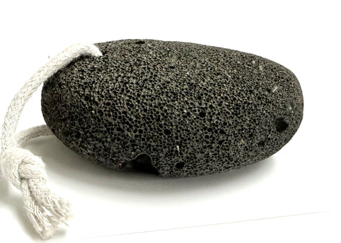 Natural Lava Pumice Stone with Cotton Hanging String Black