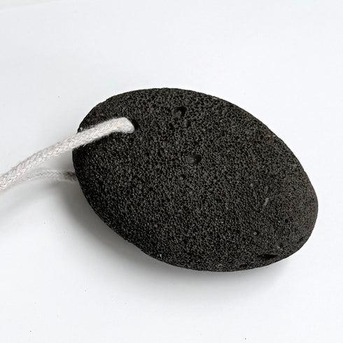 Natural Lava Pumice Stone with Cotton Hanging String Black