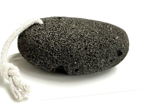 Natural Lava Pumice Stone with Cotton Hanging String Black