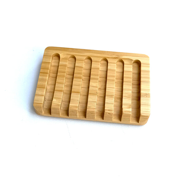 teak wood soap dish - waterfall