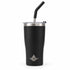Heritage 20 oz insulated tumbler in matte black with lid and stainless steel straw, wholesale