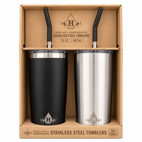 Heritage tumbler set of 2 in kraft cardboard gift box, 20 oz / 590 mL