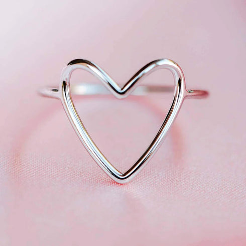 Pura Vida Statement Heart Ring - Silver