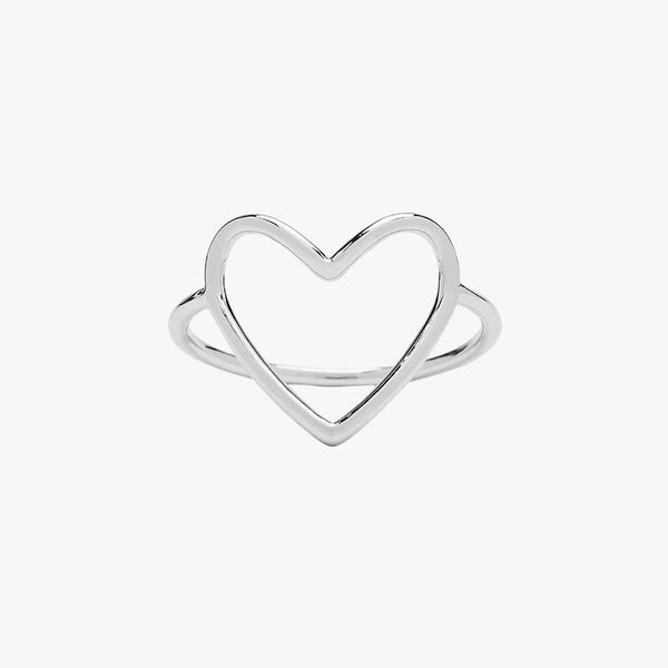 Pura Vida Statement Heart Ring - Silver