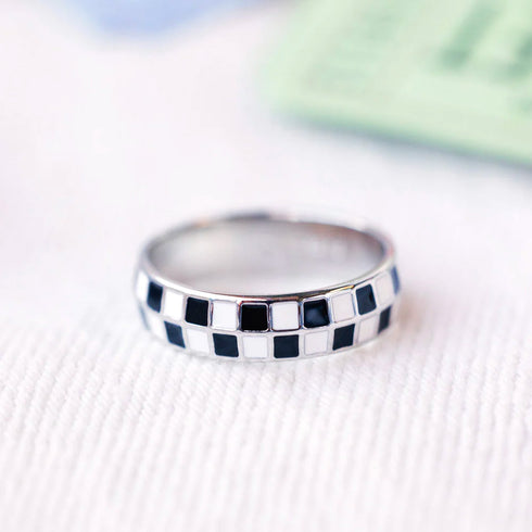 Pura Vida Checkerboard Ring - Silver