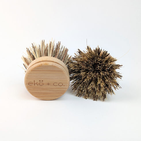 Eco-friendly coconut fibre replaceable brush head for sustainable cleaning