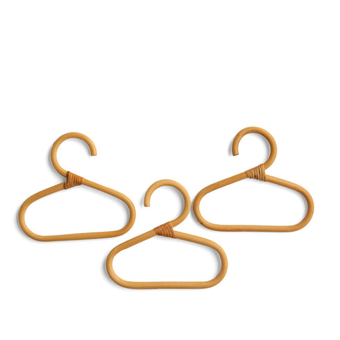 doll rattan clothes hanger (set of 3)