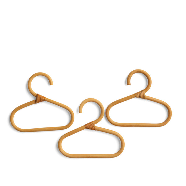 doll rattan clothes hanger (set of 3)