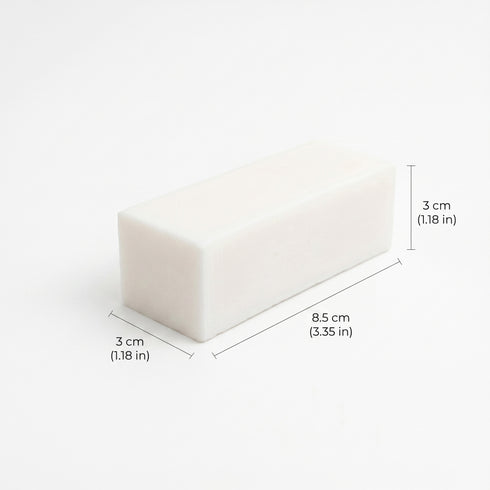 eko + co. Stain Remover Bar dimension diagram — 8.5 cm length, 3 cm width, 3 cm height