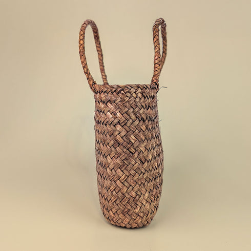 Mini Woven Seagrass Tote – Natural & Brown (Kids' Size)