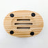 Oval Bamboo Soap Dish with Drainage Slots