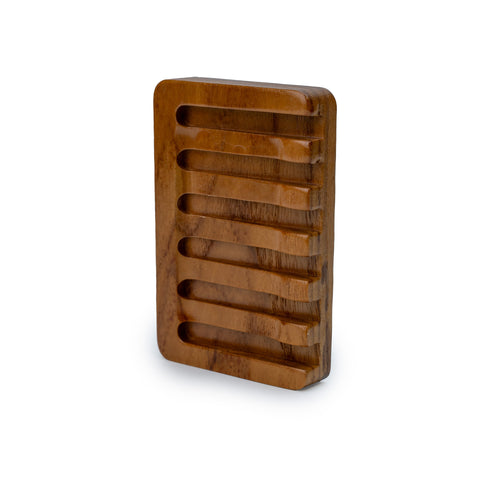 teak wood soap dish - waterfall
