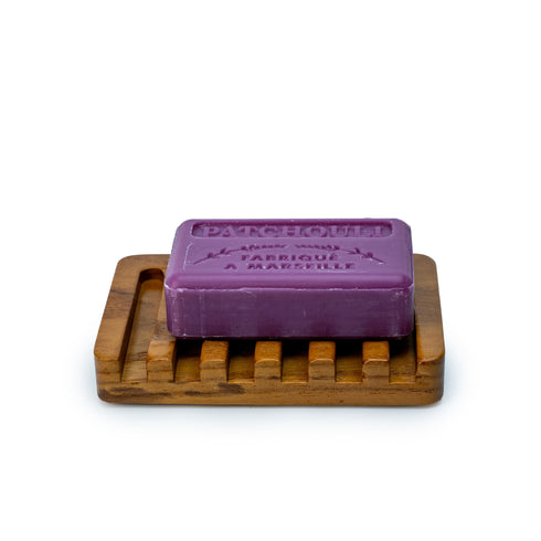 teak wood soap dish - waterfall