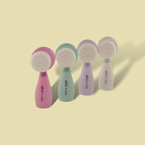 Dual-Sided Facial Cleansing Brush – Soft Bristles with Compostable Handle