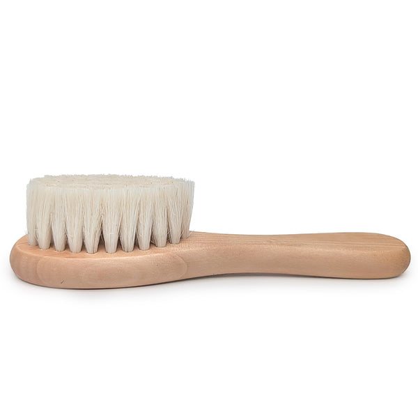 Natural Wooden Baby Hair Brush with Goat Bristles