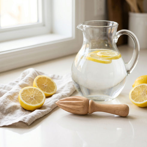Manual Lemon Squeezer - Hand-Carved Wooden Citrus Reamer