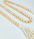 natural wood bead garland with cotton tassels decor (long)