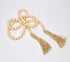 natural wood bead garland with cotton tassels decor (long)