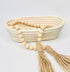 natural wood bead garland with cotton tassels decor (long)