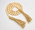 natural wood bead garland with cotton tassels decor (long)